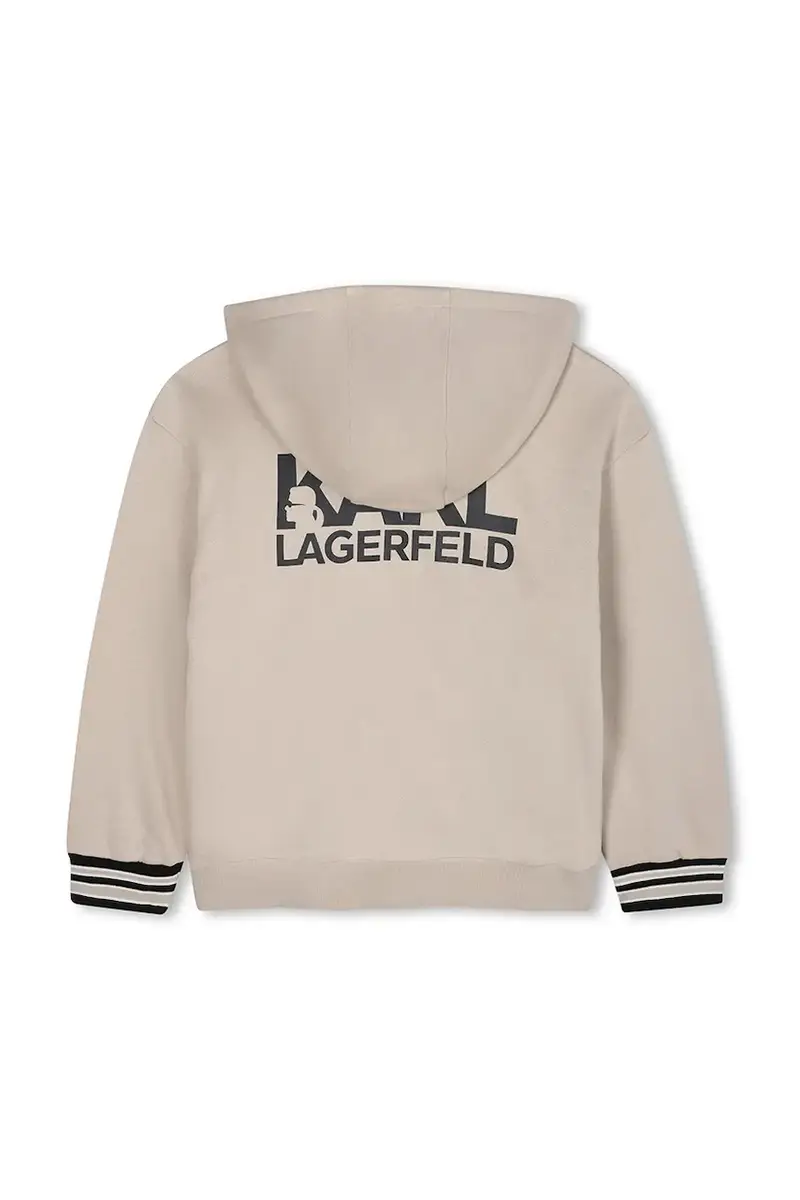 felpa in cotone bambino/a colore beige con cappuccio Z30643 miniatura 3