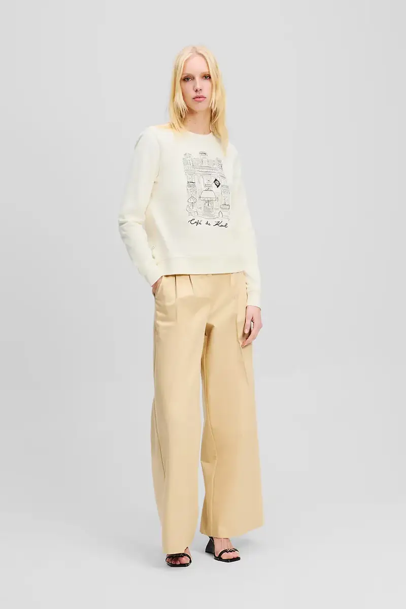 felpa in cotone donna colore beige A2W20057 miniatura 4