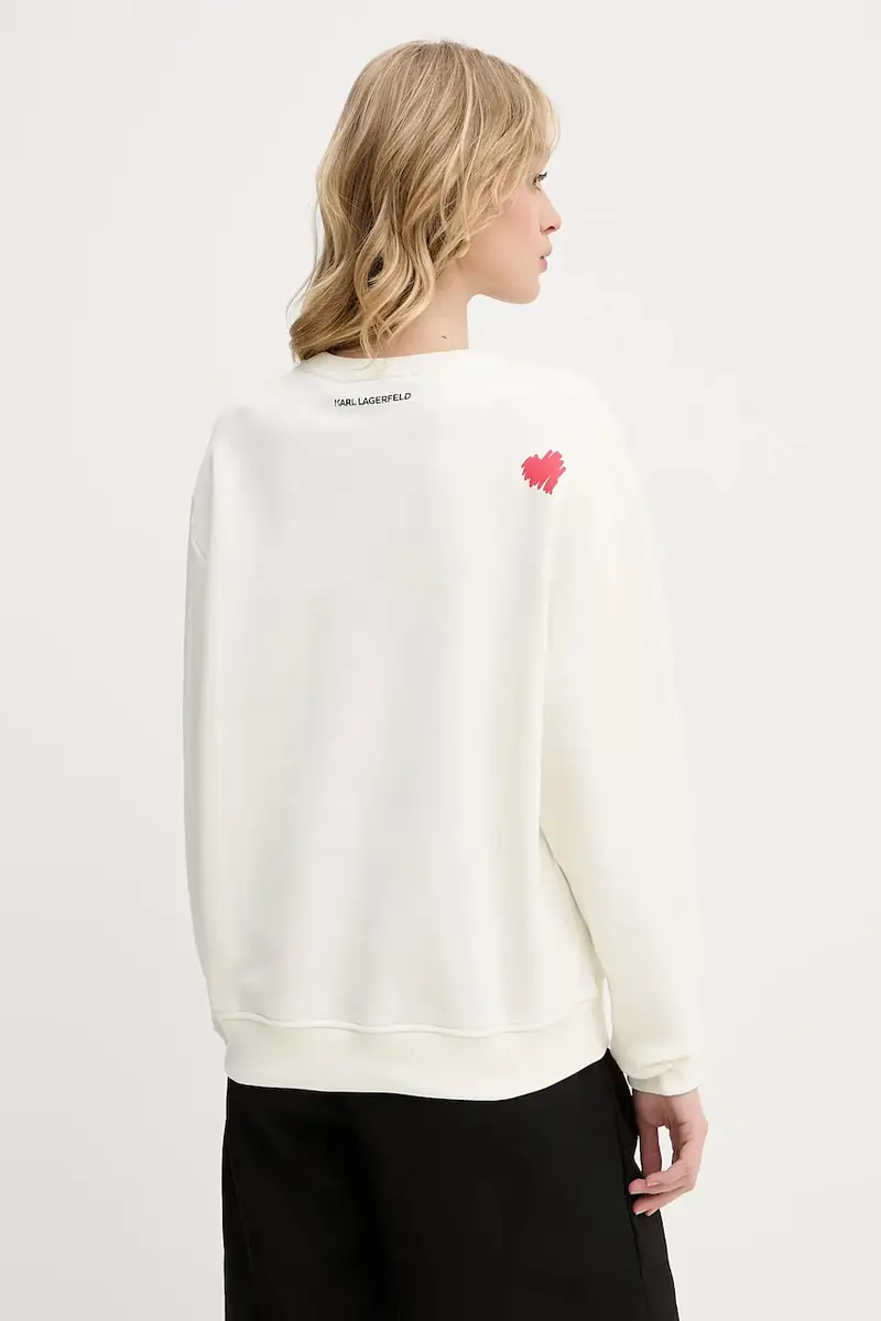 felpa in cotone donna colore beige A3W20006 miniatura 3