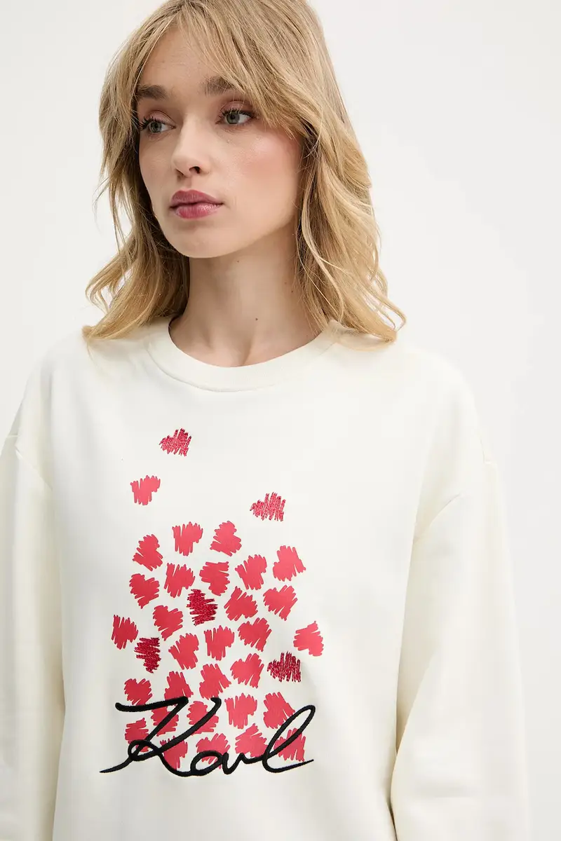 felpa in cotone donna colore beige A3W20006 miniatura 4