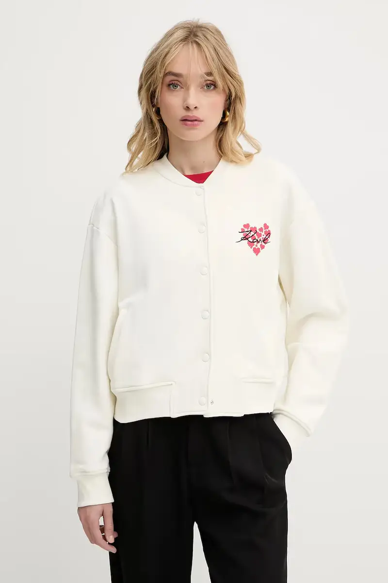 felpa in cotone donna colore beige con applicazione A3W20009