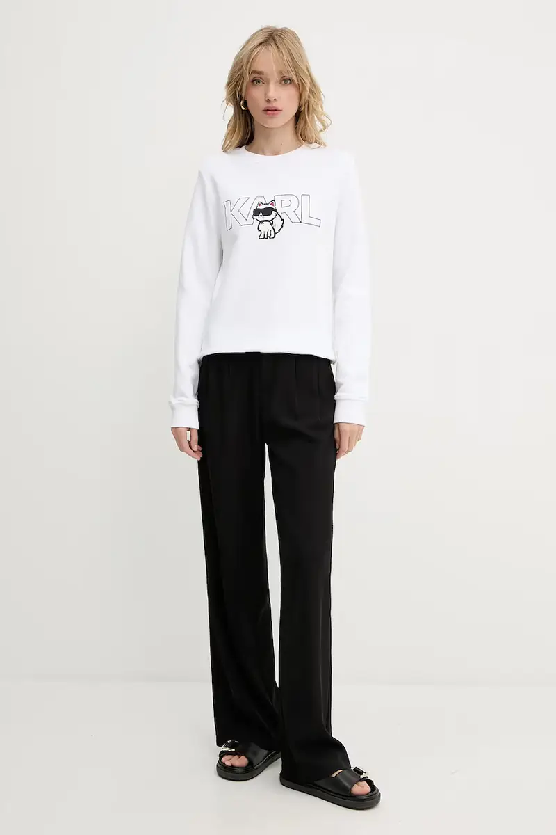 felpa in cotone donna colore bianco A3W20056 miniatura 2