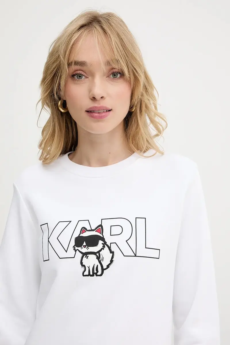 felpa in cotone donna colore bianco A3W20056 miniatura 4