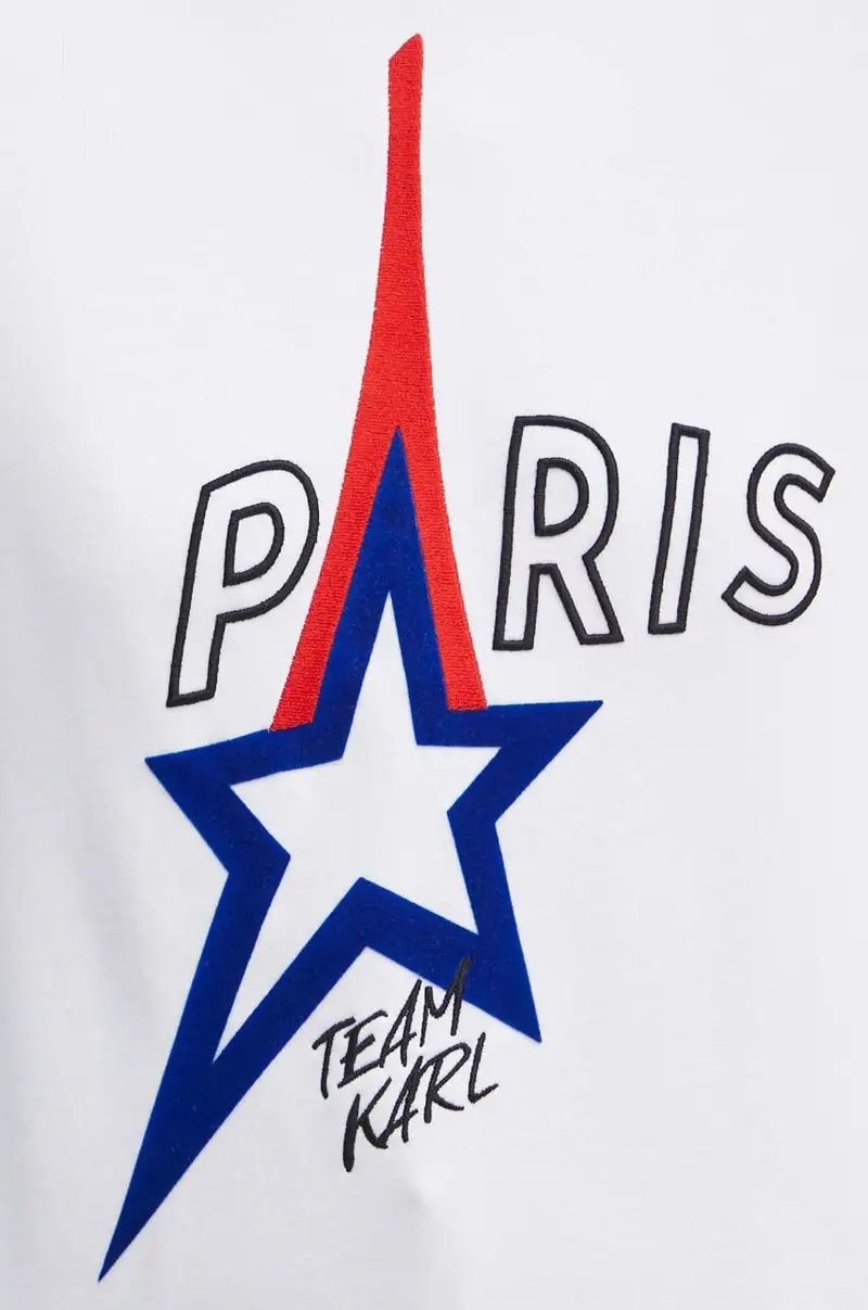 felpa in cotone donna colore bianco con applicazione 245W1830 miniatura 5