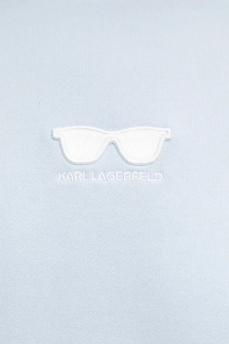 felpa in cotone donna colore blu con applicazione A1W20009 miniatura 5