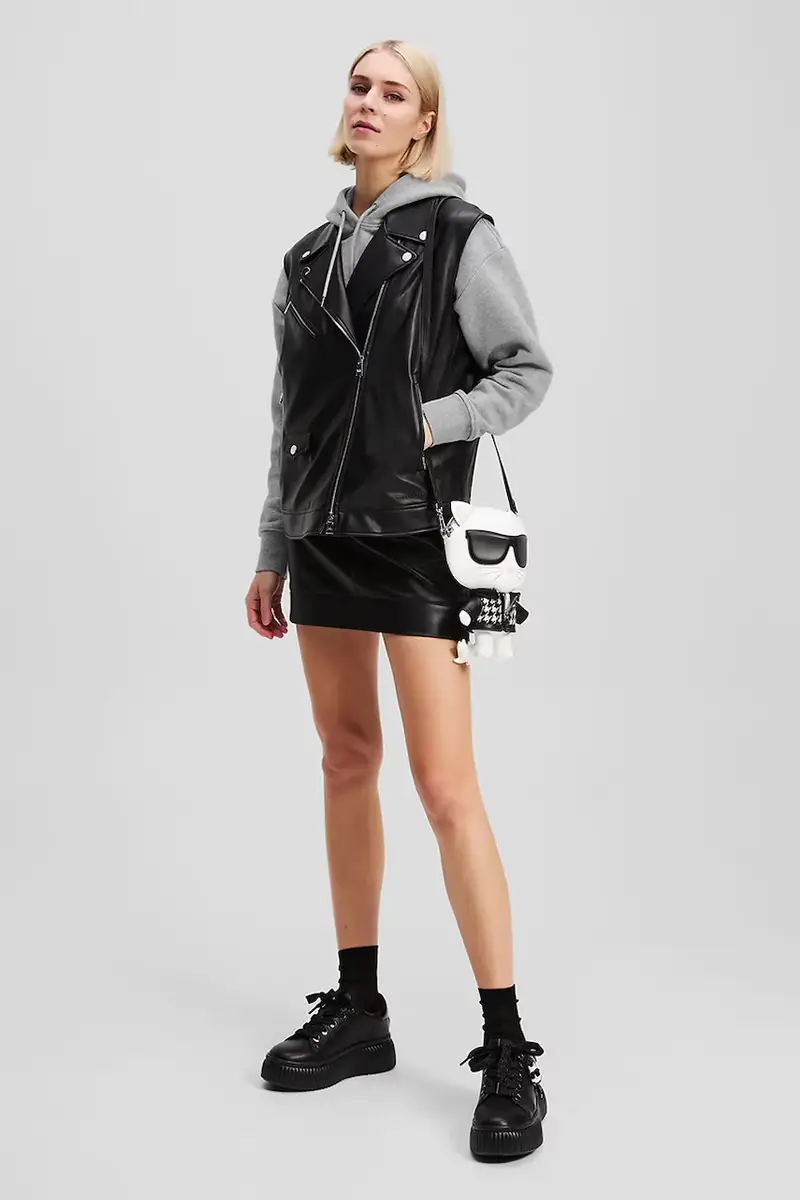 felpa in cotone donna colore grigio con cappuccio A3W20053 miniatura 4