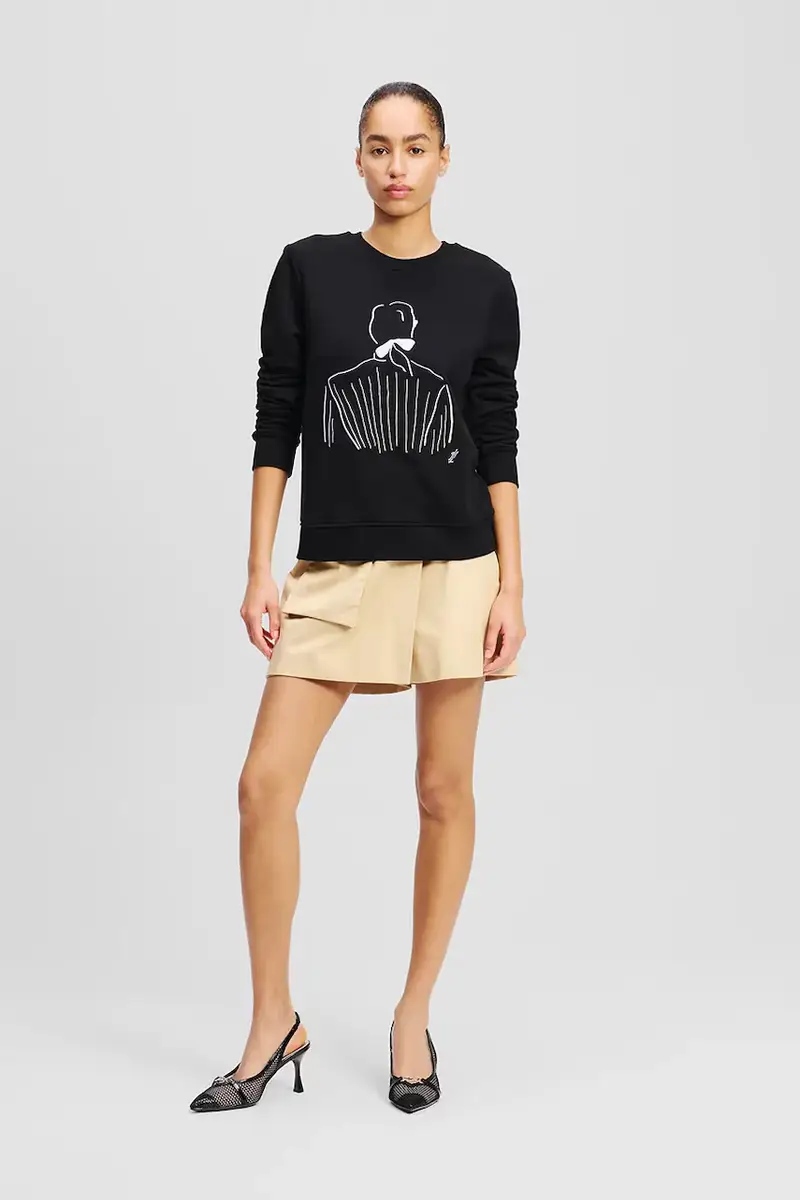 felpa in cotone donna colore nero A2W20056 miniatura 4