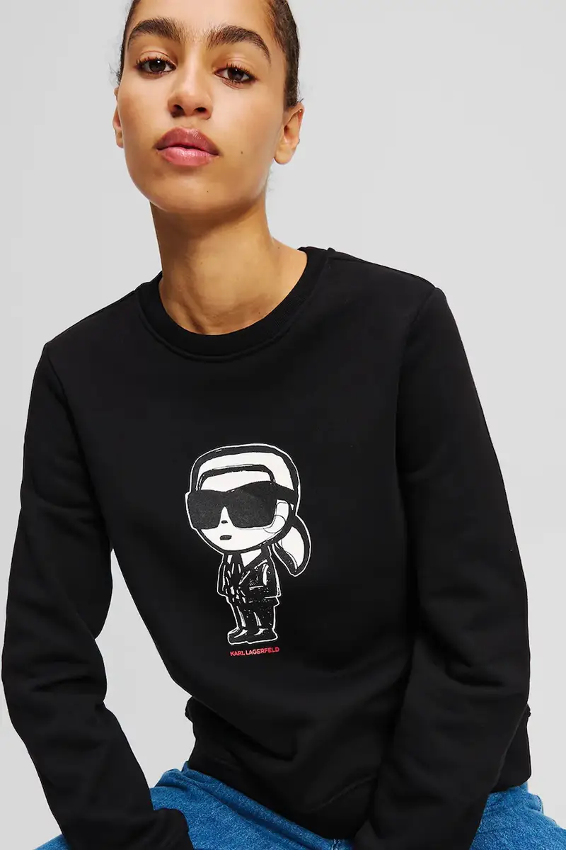 felpa in cotone donna colore nero A2W20071 miniatura 3