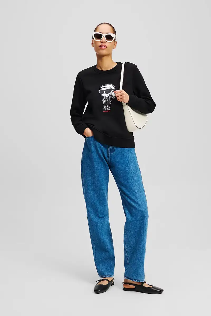 felpa in cotone donna colore nero A2W20071 miniatura 4