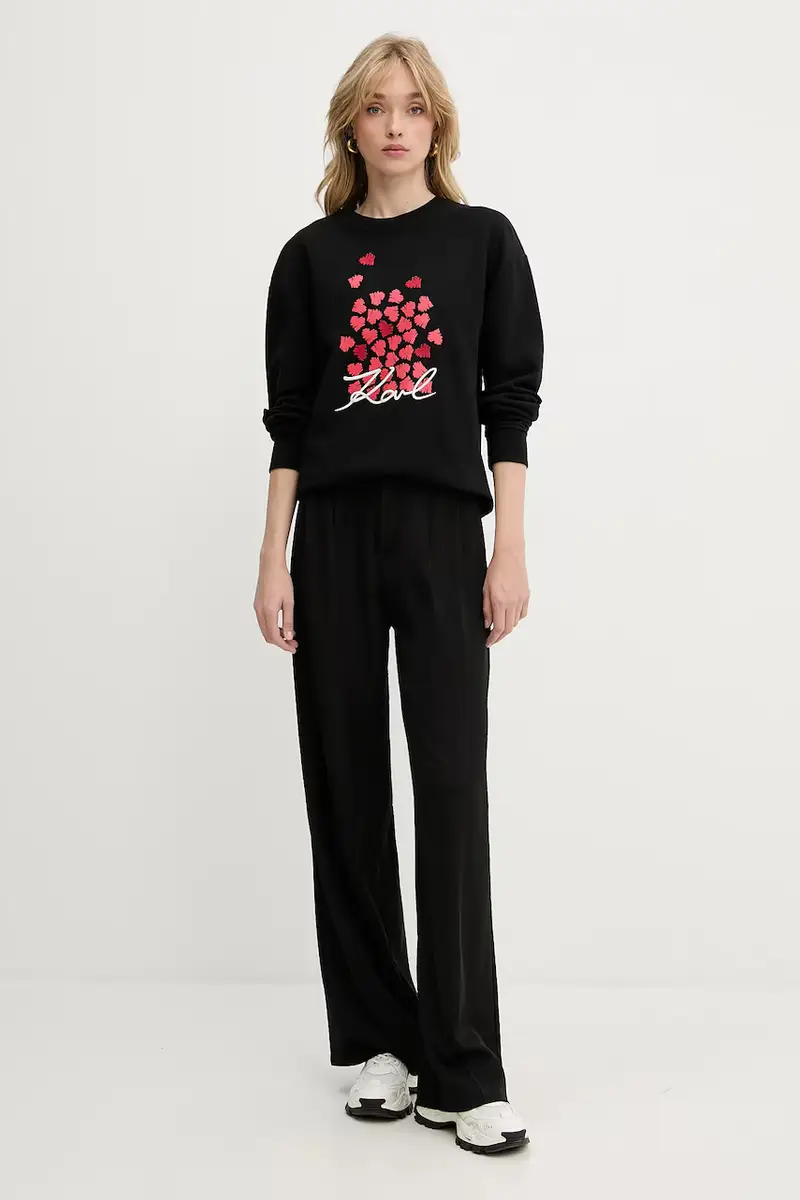 felpa in cotone donna colore nero A3W20006 miniatura 2