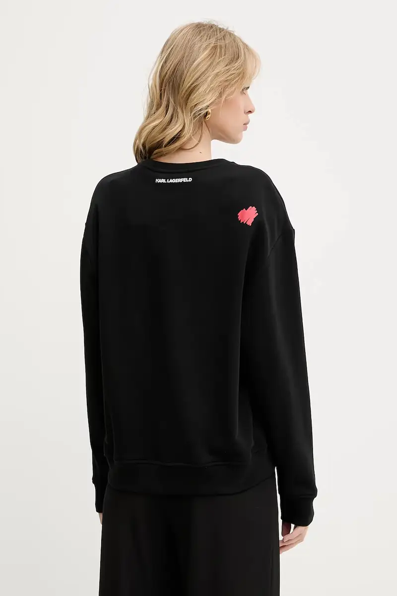 felpa in cotone donna colore nero A3W20006 miniatura 3