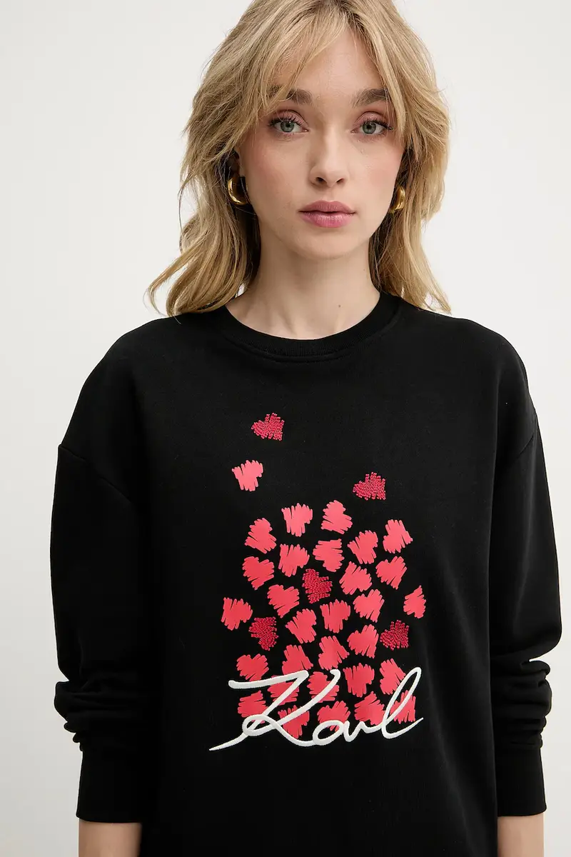 felpa in cotone donna colore nero A3W20006 miniatura 4