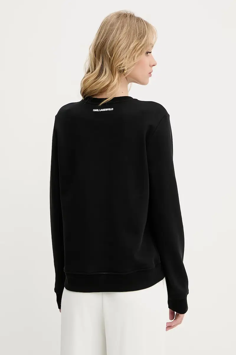 felpa in cotone donna colore nero A3W20056 miniatura 3