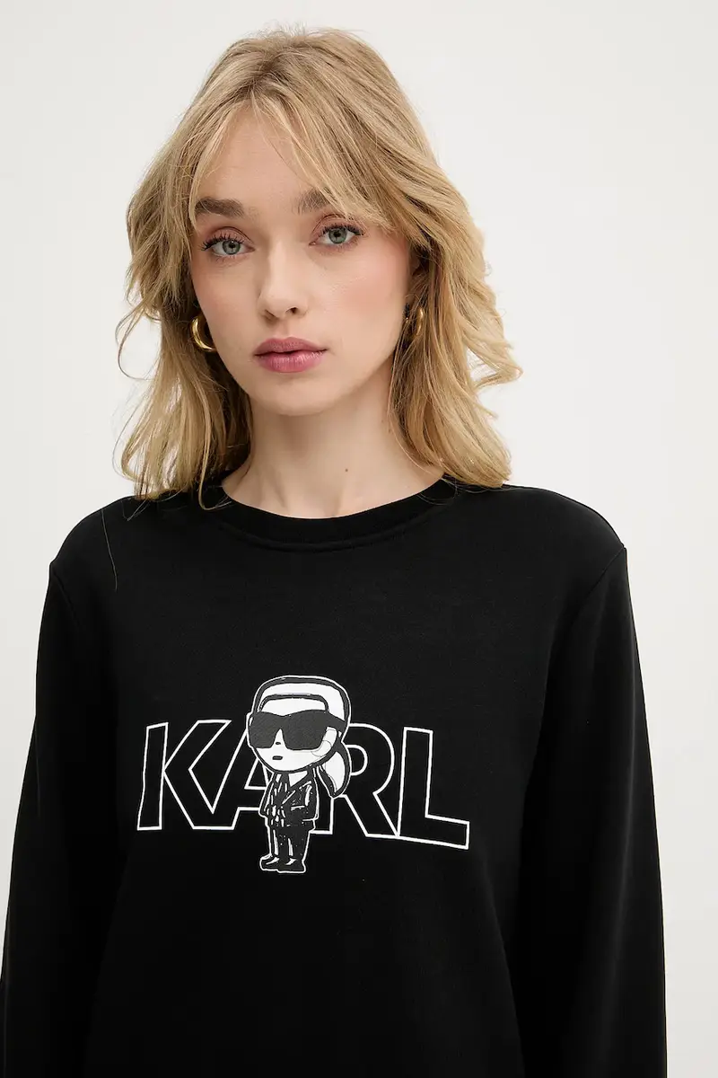 felpa in cotone donna colore nero A3W20056 miniatura 4