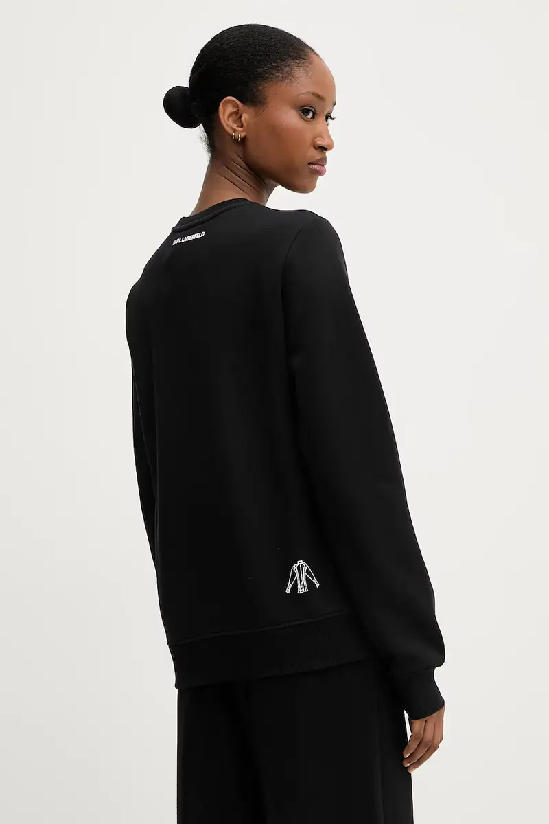 felpa in cotone donna colore nero A3W20065 miniatura 3