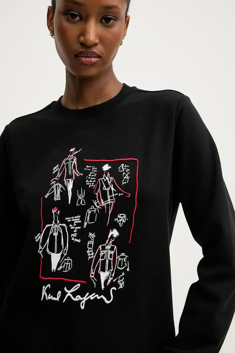 felpa in cotone donna colore nero A3W20065 miniatura 4