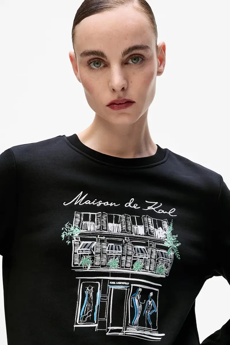 felpa in cotone donna colore nero A4W20065 miniatura 2