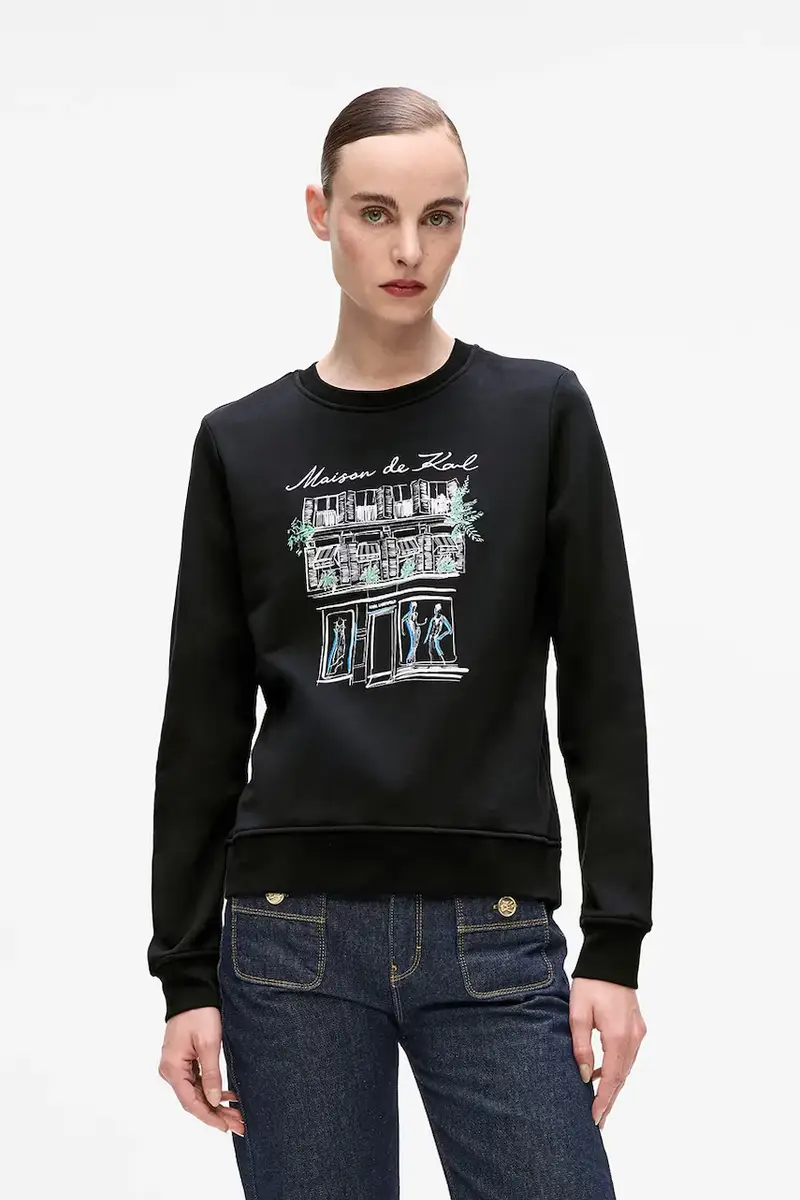 felpa in cotone donna colore nero A4W20065