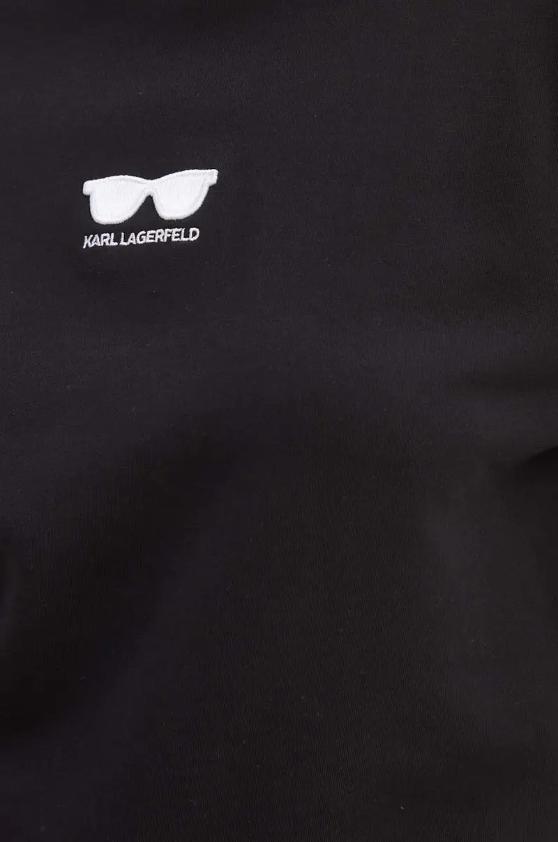 felpa in cotone donna colore nero con applicazione 245W1813 miniatura 5