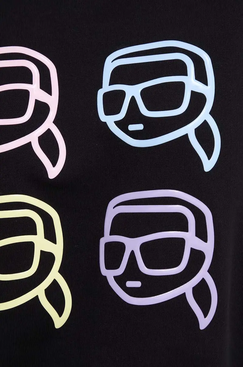 felpa in cotone donna colore nero con applicazione miniatura 5