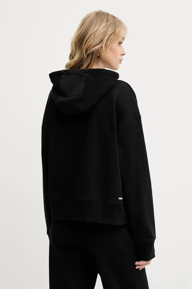 felpa in cotone donna colore nero con cappuccio A3W20053 miniatura 3