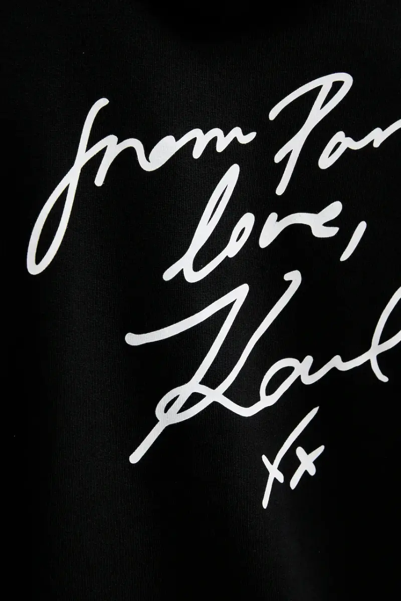 felpa in cotone Karl Lagerfeld x Paris Hilton uomo colore nero con cappuccio 554917.705420 miniatura 5