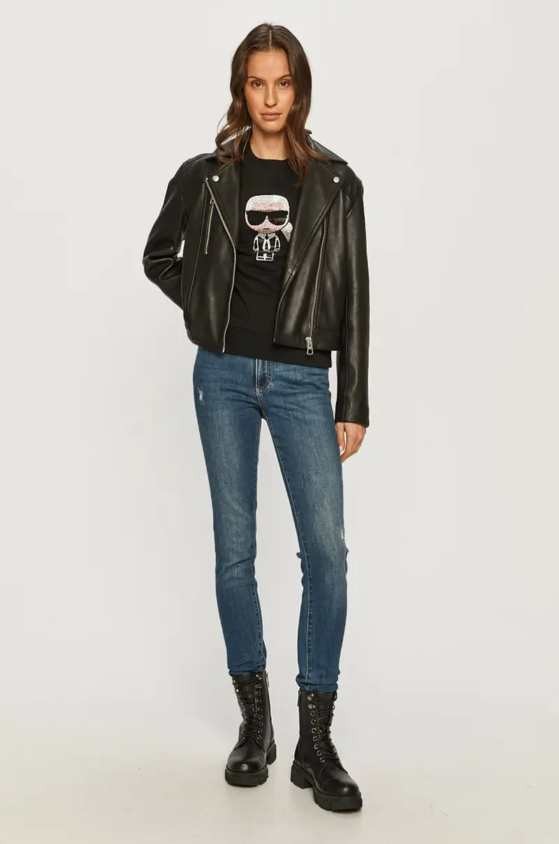 felpa in cotone Nero miniatura 2