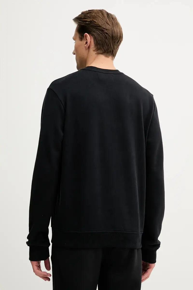 felpa in cotone uomo colore nero con applicazione A3M44001 miniatura 3