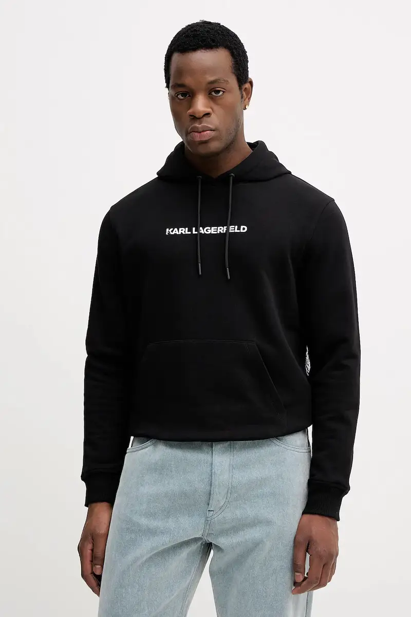 felpa in cotone uomo colore nero con cappuccio 554917.705404