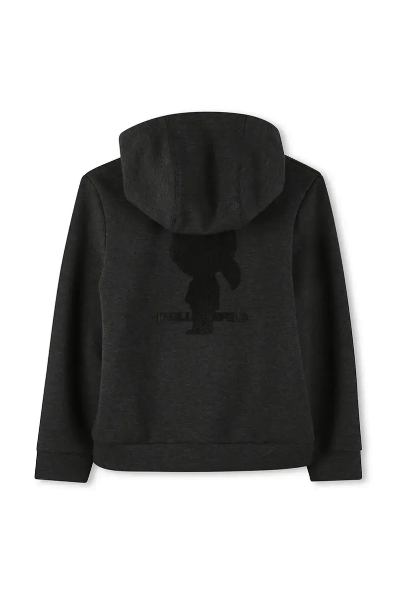 felpa per bambini colore grigio con cappuccio Z30645 miniatura 3