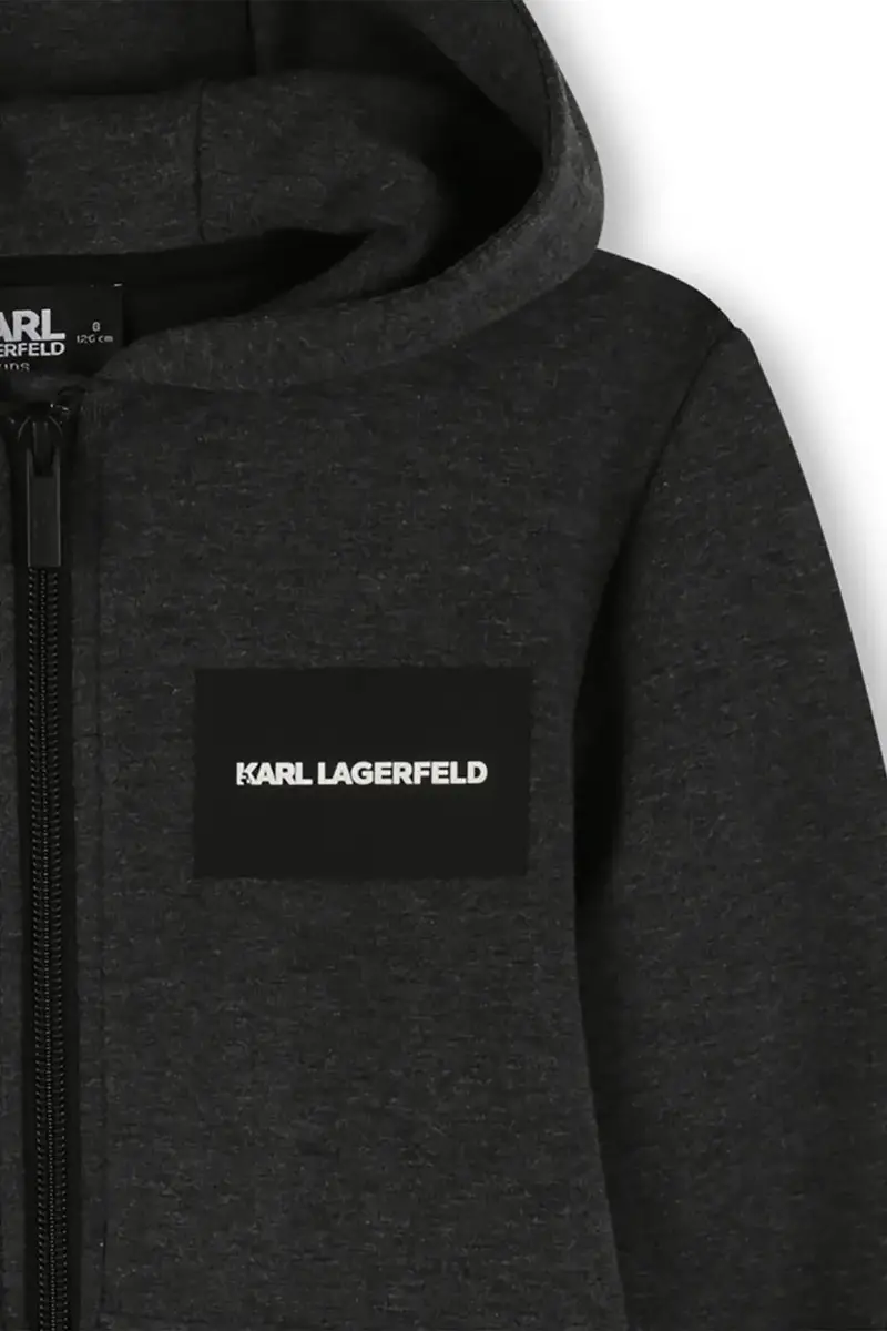 felpa per bambini colore grigio con cappuccio Z30645 miniatura 4