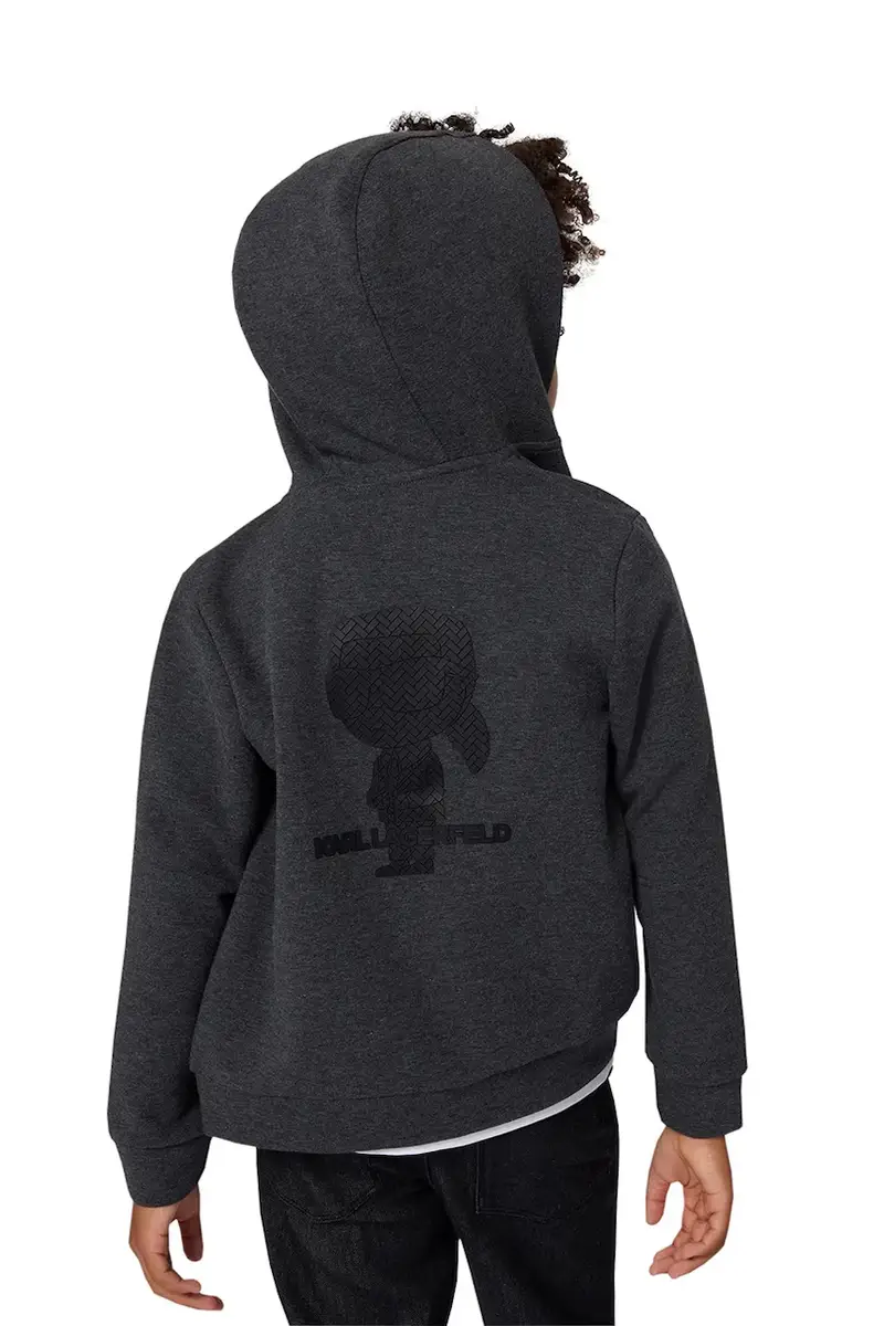 felpa per bambini colore grigio con cappuccio Z30645