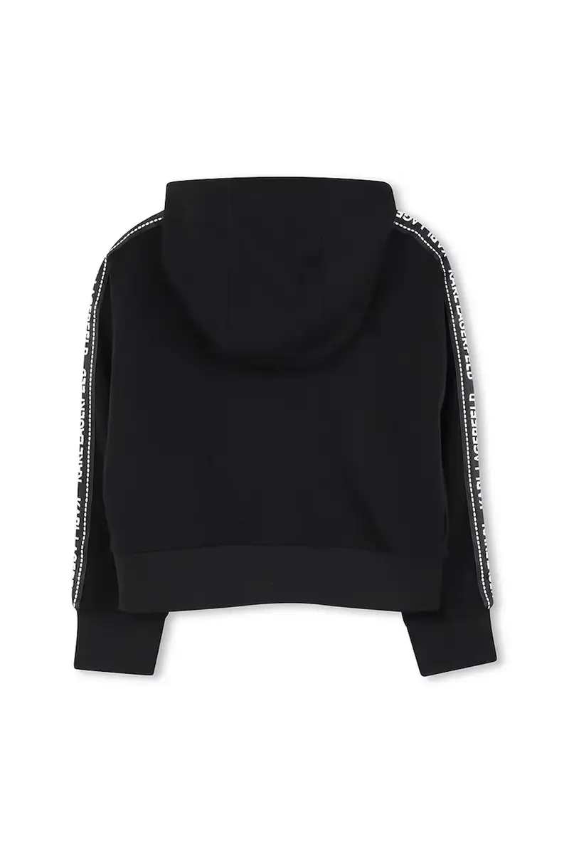 felpa per bambini colore nero con cappuccio con applicazione Z30609 miniatura 3