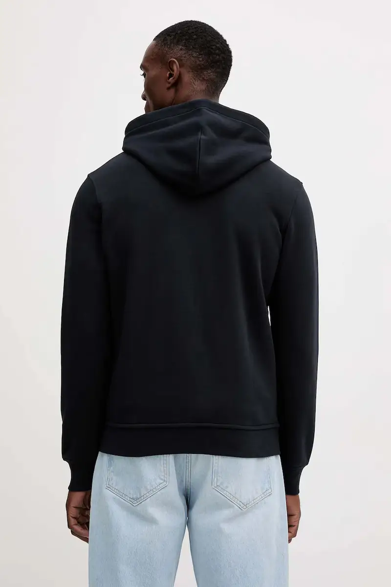 felpa uomo colore blu navy con cappuccio con applicazione 554910.705045 miniatura 3