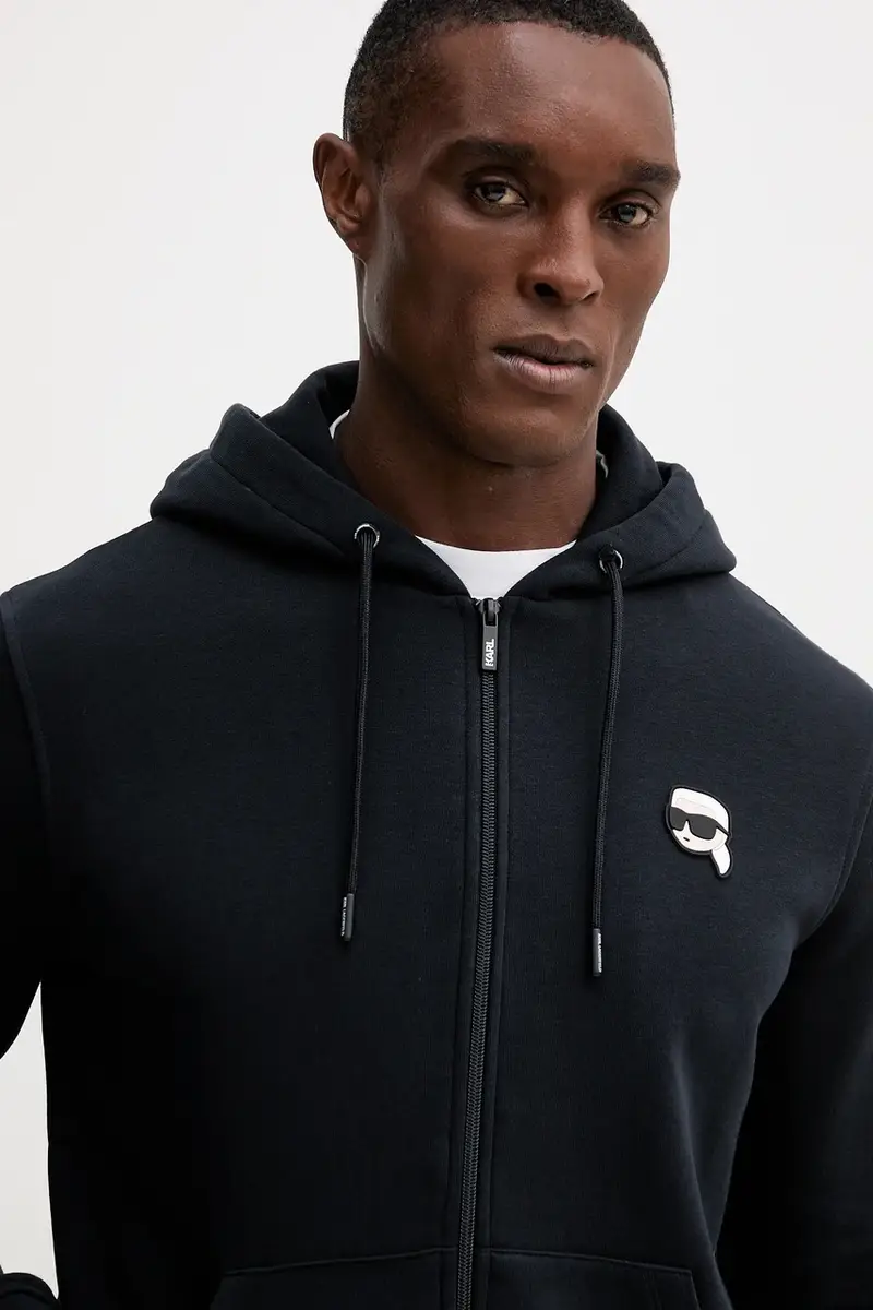 felpa uomo colore blu navy con cappuccio con applicazione 554910.705045 miniatura 4