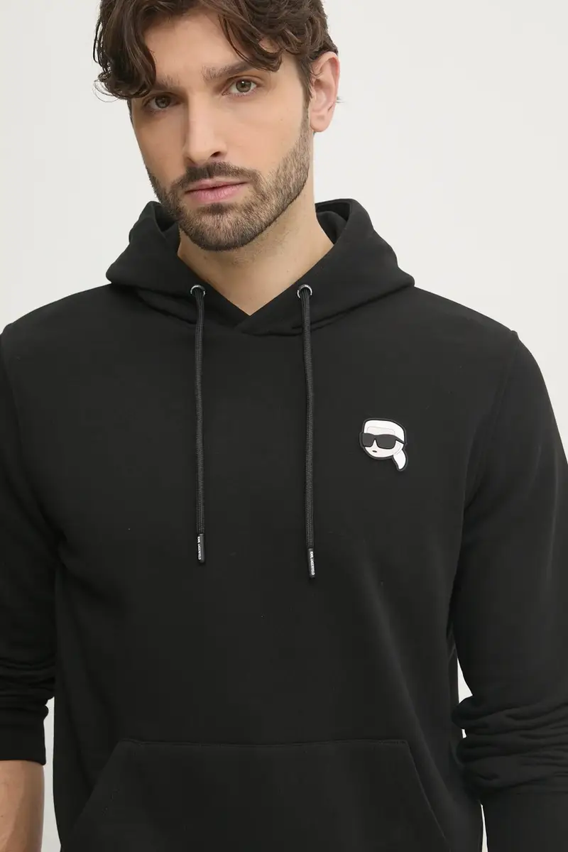 felpa uomo colore nero con cappuccio con applicazione 500900.705711 miniatura 4