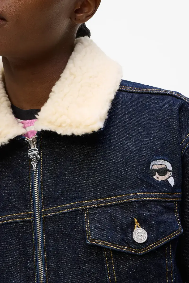 giacca di jeans in cotone colore blu navy A4W14025 miniatura 3