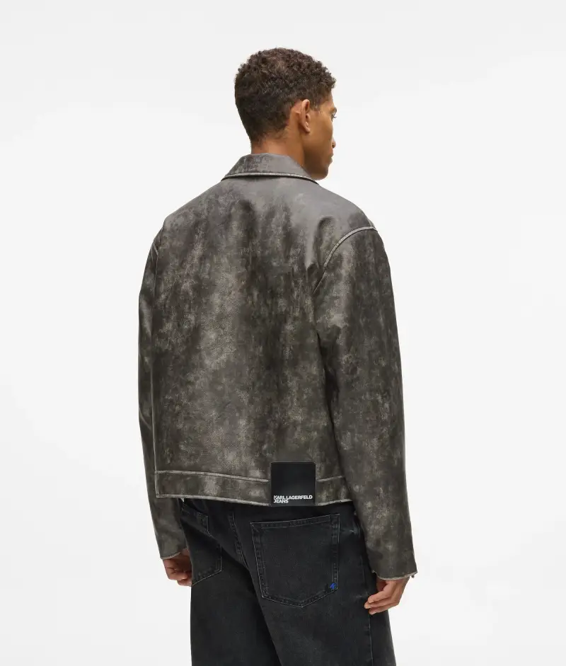 Giacca in Pelle Ecologica NERO miniatura 2