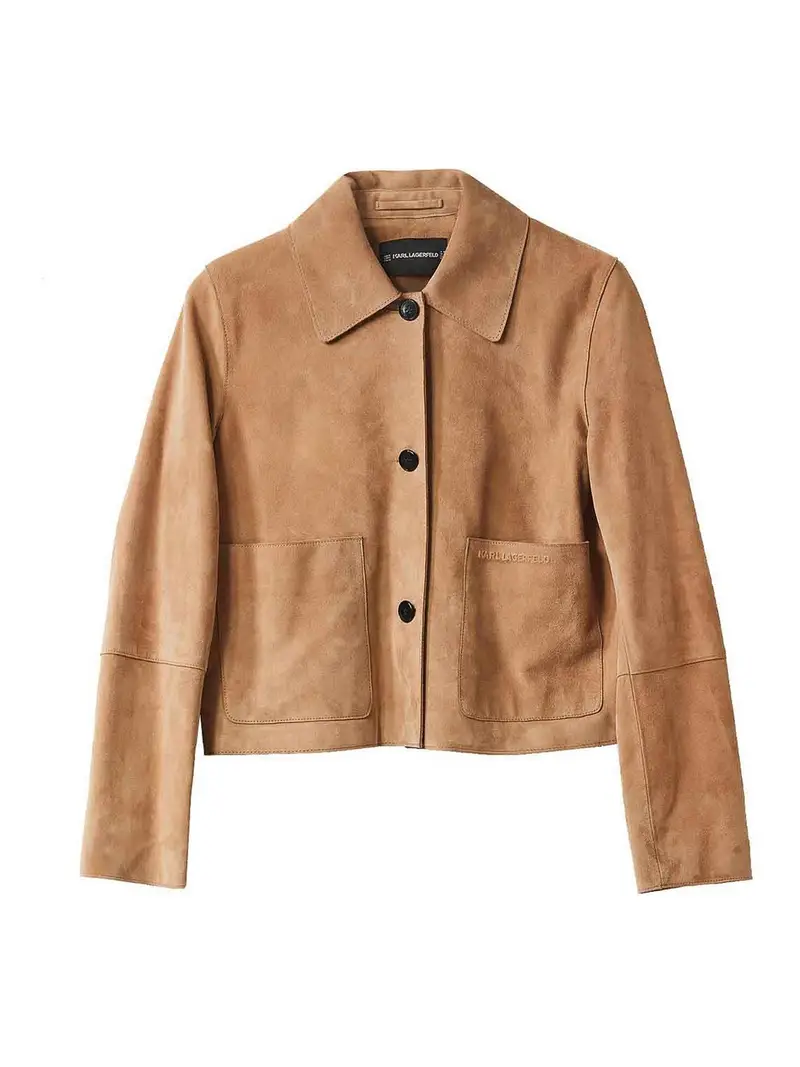 Giacca in pelle tascabile Beige