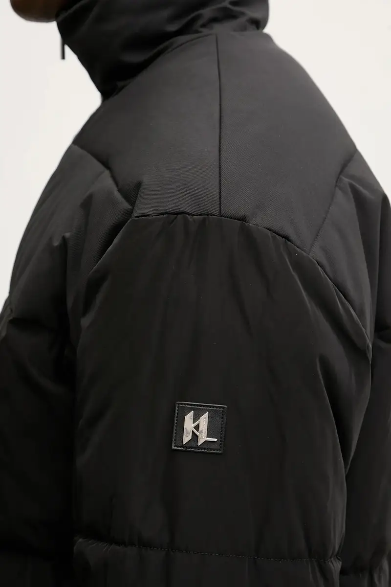 Karl Lagerfeld Giacca nera uomo in tessuto tecnico miniatura 5