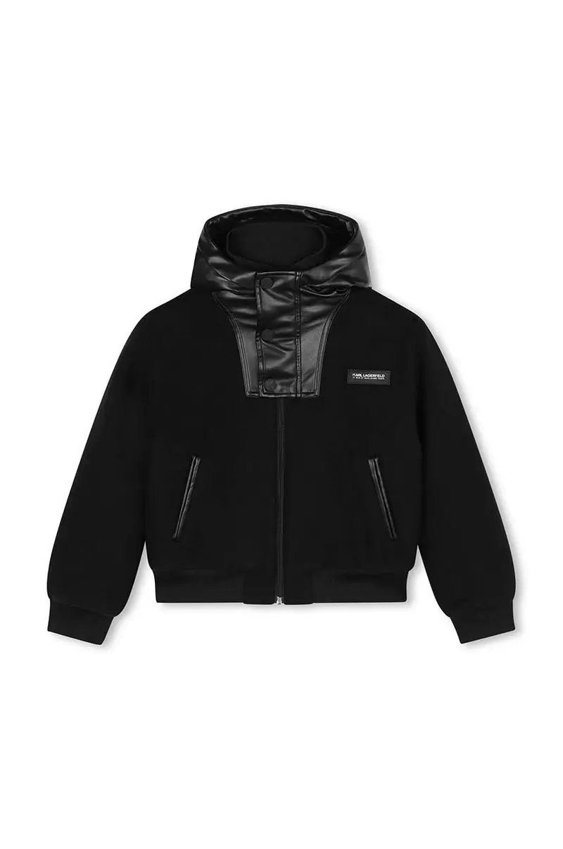 giacca per bambini in lana colore nero Z30271