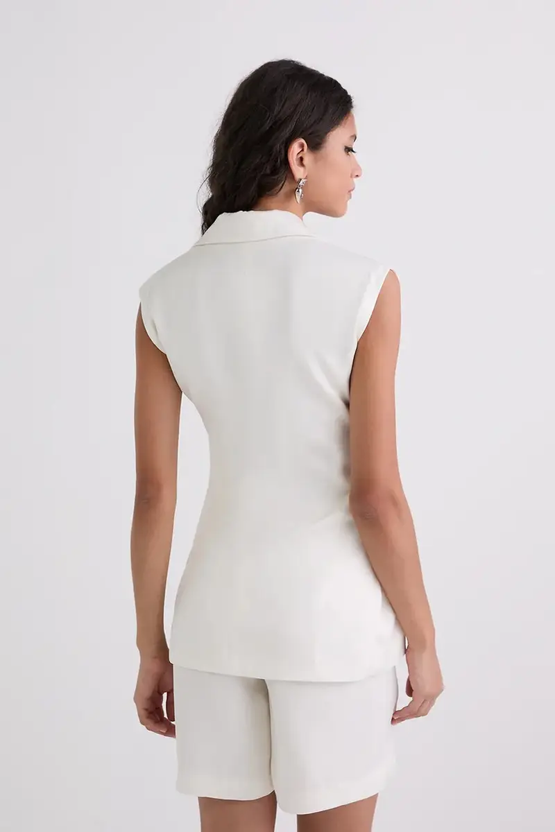 gilet colore beige A3W14043 miniatura 3