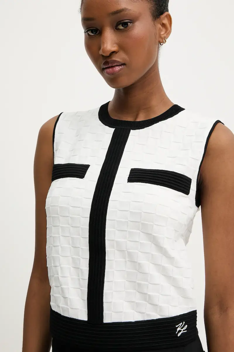 Karl Lagerfeld Gilet Donna Bianco 3124717 miniatura 4