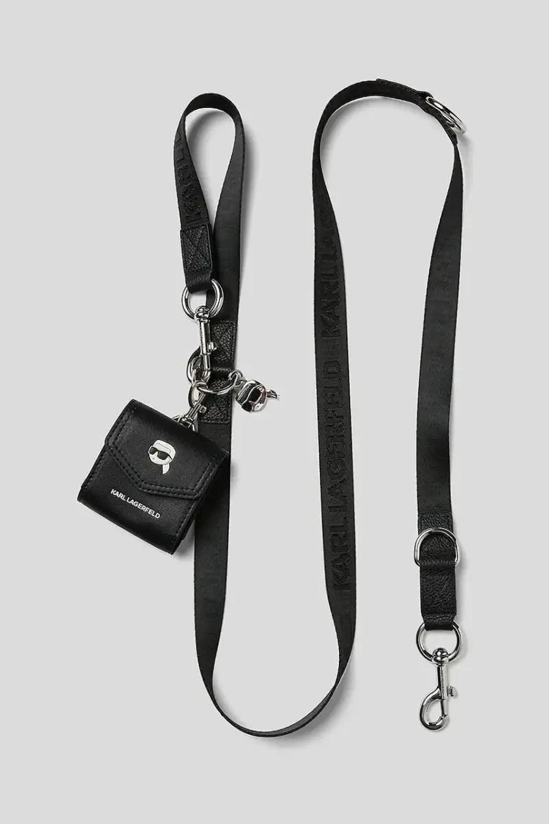 guinzaglio per cani con custodia Ikon Nero