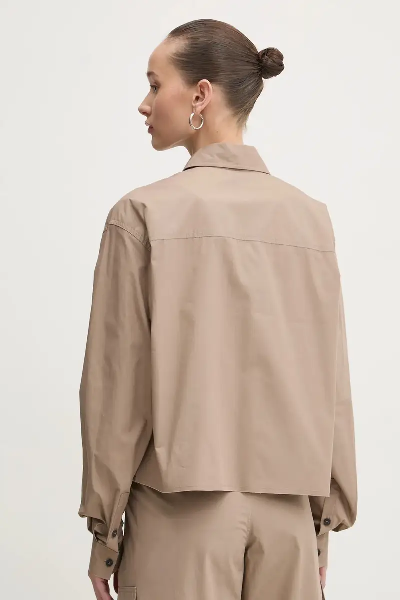 camicia donna colore beige A1W11032 miniatura 3