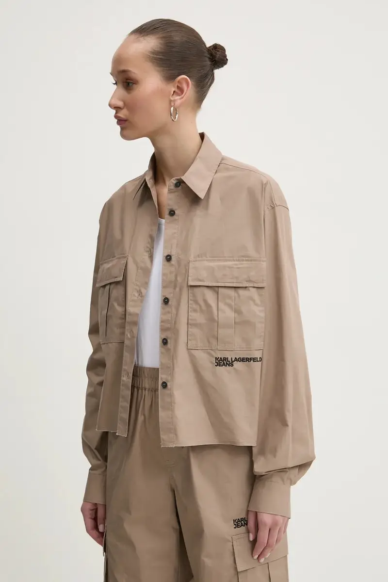 camicia donna colore beige A1W11032 miniatura 4