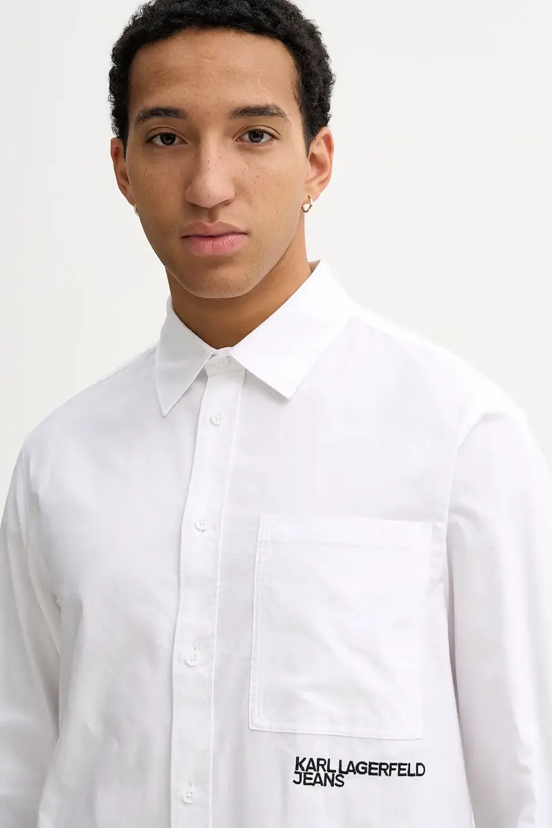 camicia in cotone Bianco miniatura 4