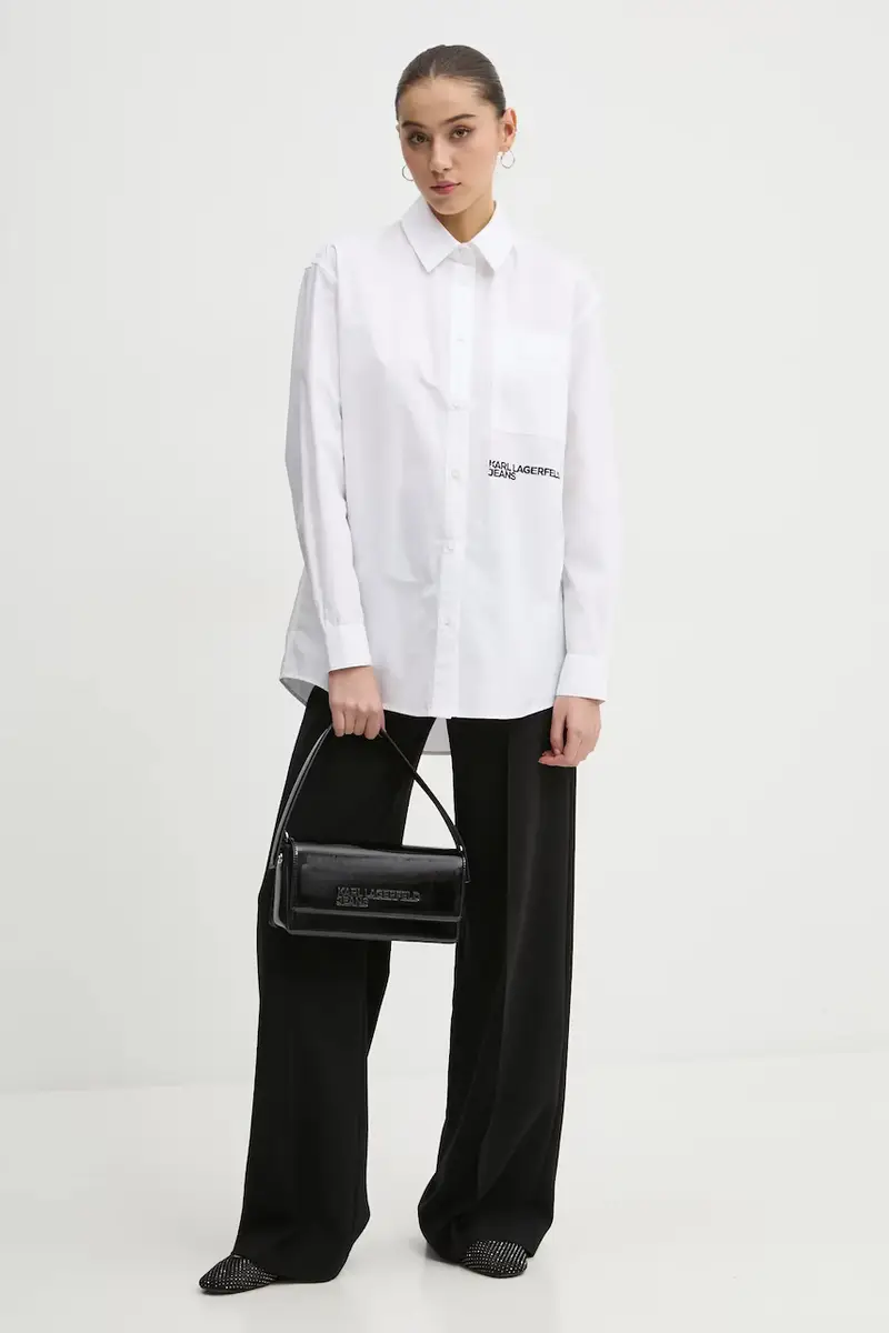 camicia in cotone donna colore beige A1W11001 miniatura 2