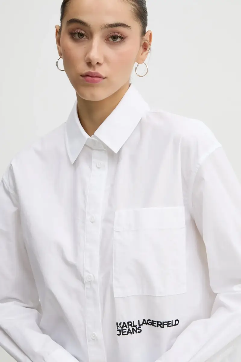 camicia in cotone donna colore beige A1W11001 miniatura 4