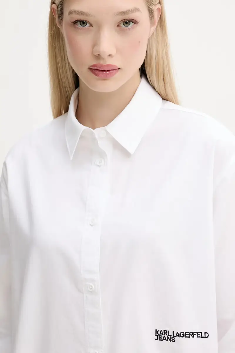 camicia in cotone donna colore bianco A3W11010 miniatura 4